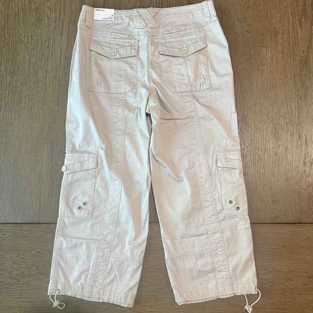 Style & Co. Capri Pants Cargo Style Size 6 Khaki NWT! - Picture 7 of 9